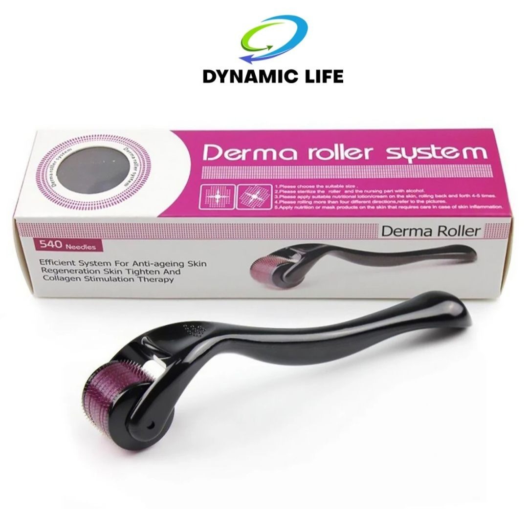 Derma Roller Professional Micro needling Roller for Face Beard Growth Hair Growth 0.5mm System Beauty Skin Therapy 0.5 Derma Roller With 540 Micro Needle Roller for Men and Women