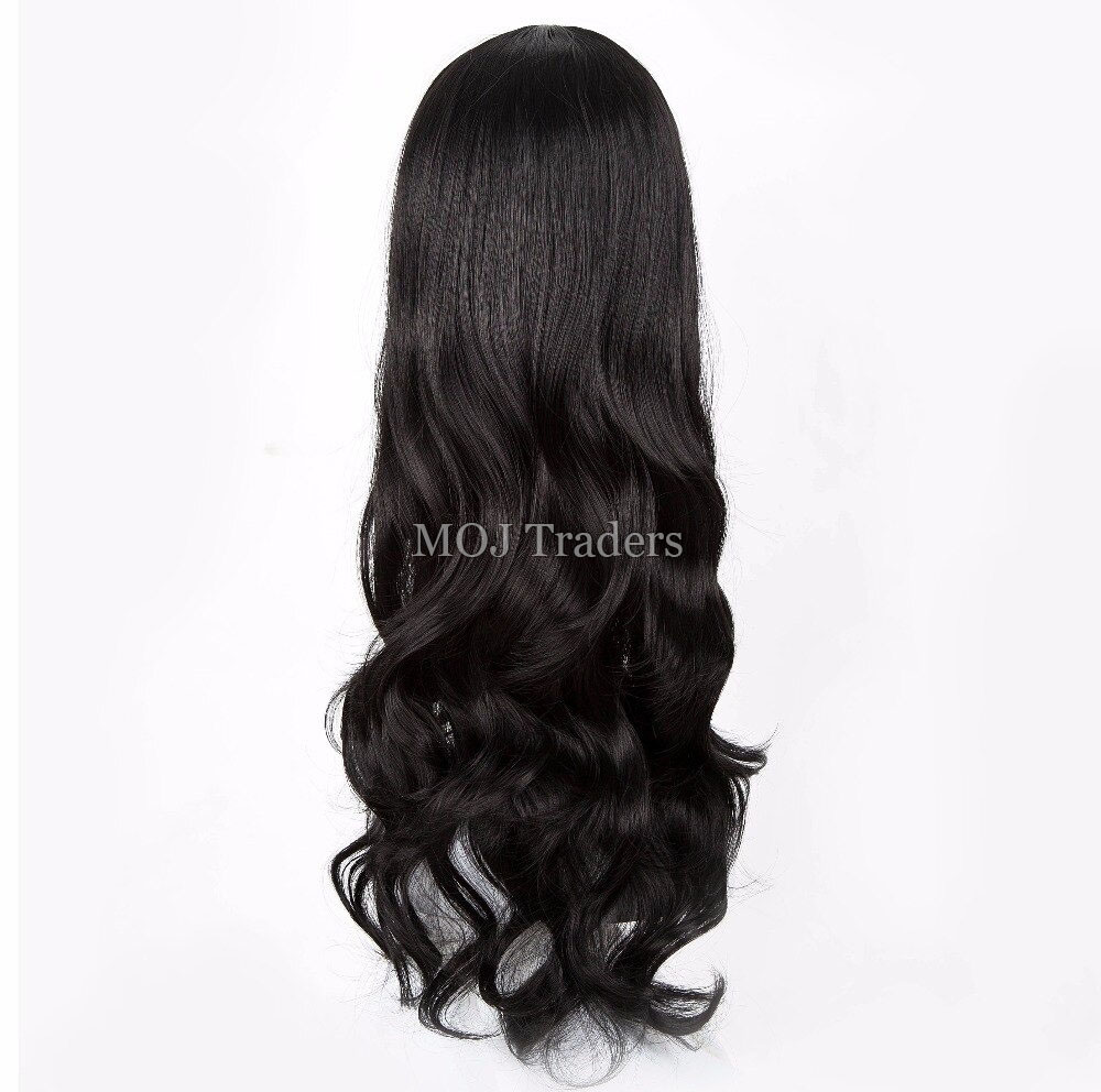 Washable Natural Black Hair Extension For Girls Full Head With Adjustable Cap