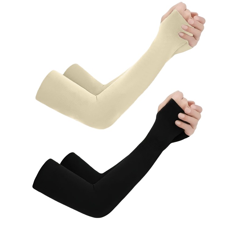 Sleeves With Thumb Whole Free Size Polyester Mix for Sun Block