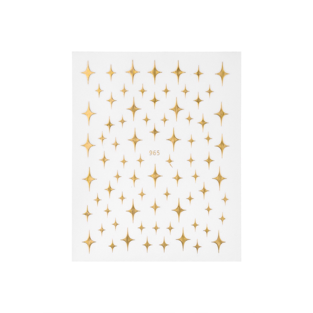 3D Sun Moon Star Love Heart Metallic Mirror Nail Sticker Adhesive