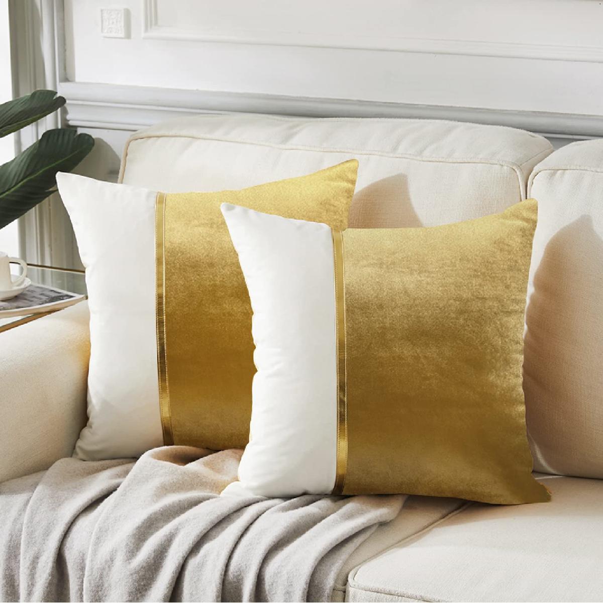 Gold velvet shop pillow cover