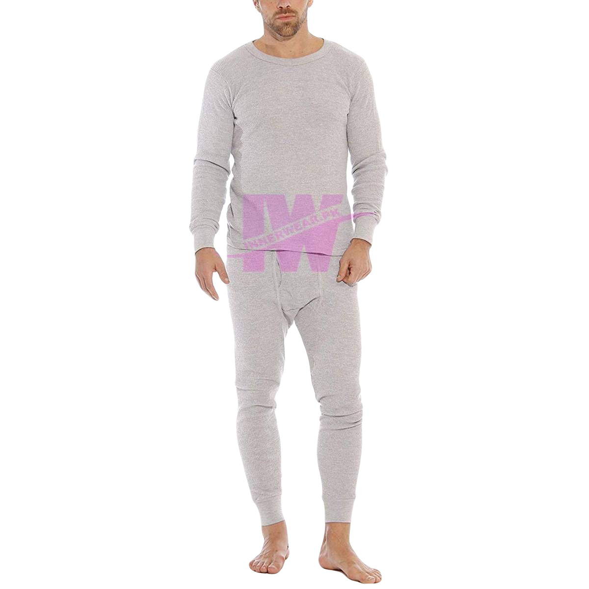 Men Premium Full Body Suit Thermal Body Warmer Skin Tight Stretchable Innerwear Winter Warm Long Johns Trouser Pajama Full Sleeve Shirt Light Grey Full Bazoo innerwear pk