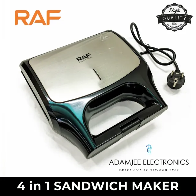 RAF 4 Slice 4 in 1 Sandwich Maker, Waffle Maker, Panini Grill, Nut Maker R.550