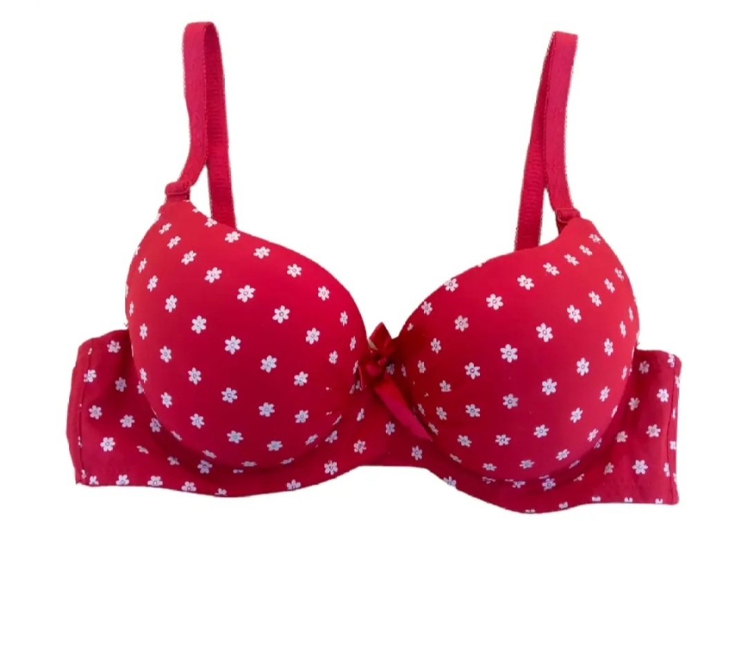 Women Underwear Push Up Bra Red/ White Color Printing Dot Tow Hook-and-eye  3/4 Cup Padded Bra 32A 34B 36C 38D BW10063 - AliExpress