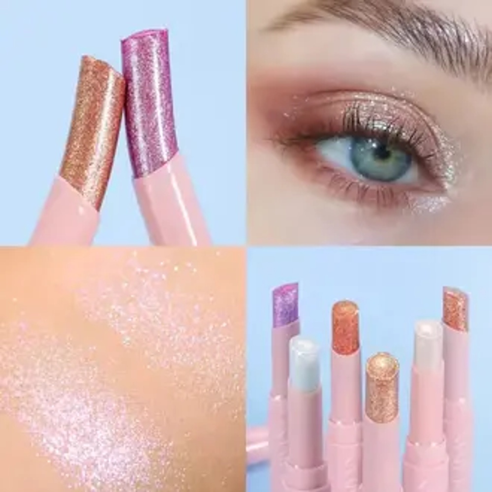Jelly Eyeshadow Highlight Stick, Glitter Shimmer, High Pigmentation, Long Lasting