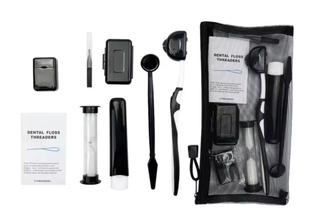 Braces Cleaning Kit for Teeth, Portable Orthodontic Hygiene Kit, Oral Care Dental Travel Kit, Interdental Brush Dental Wax Dental Floss Toothbrush.