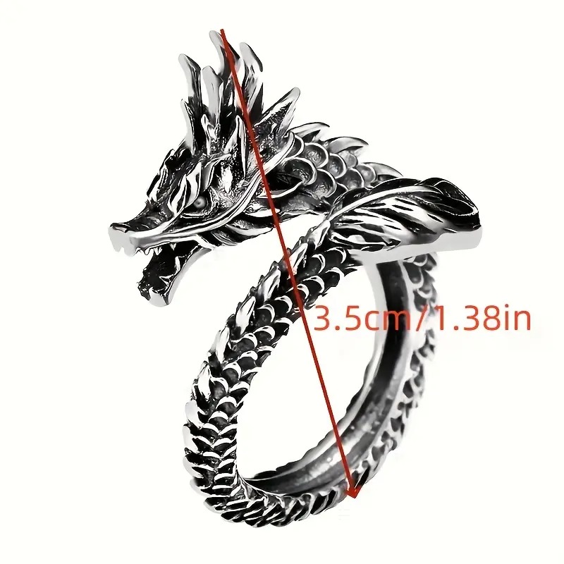 Elegant Dragon Design Alloy Ring, Unisex, Suitable for Gift | Single Ring Style