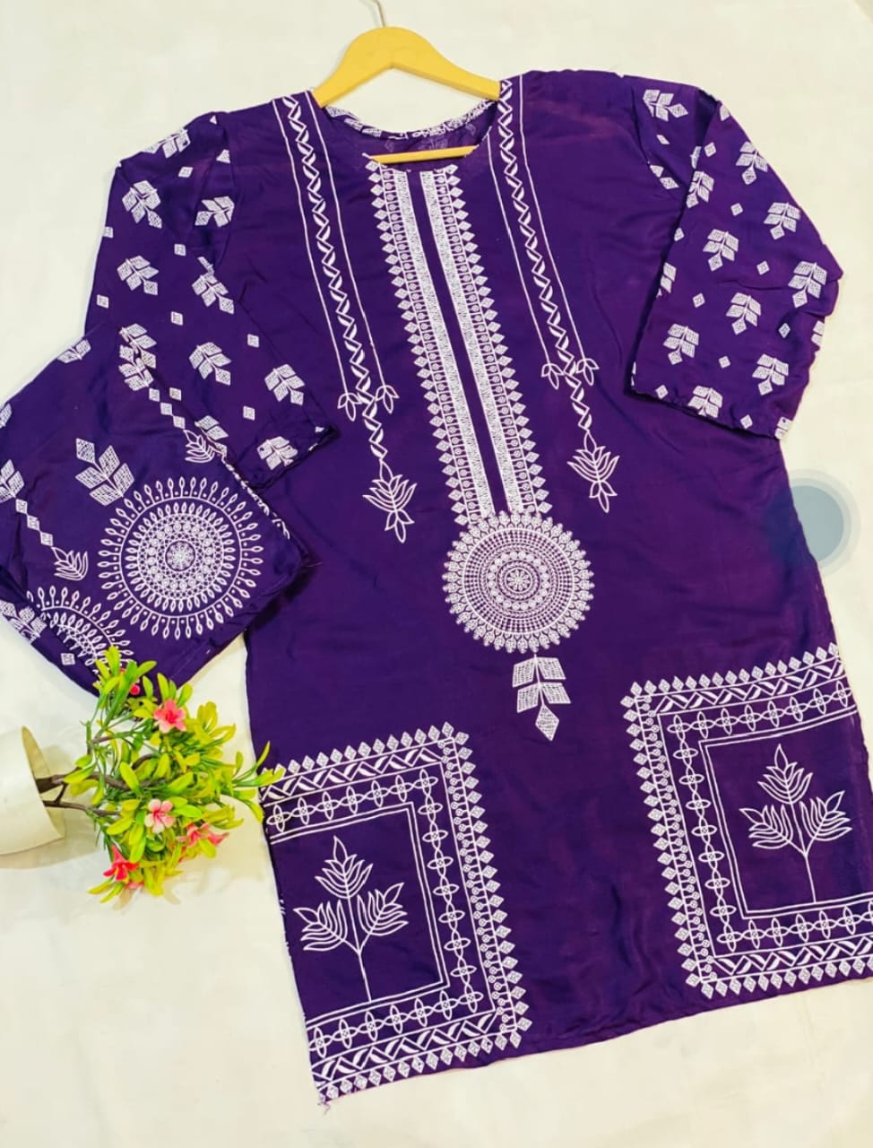 Circular Flower Stitiched  Dress