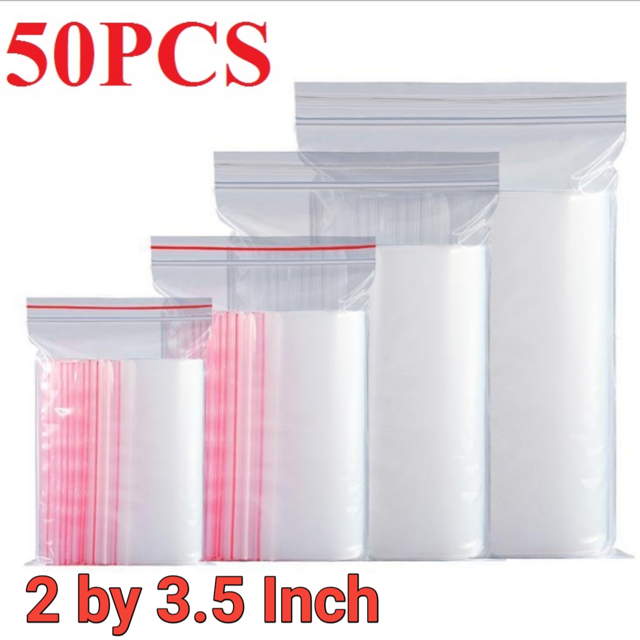 50PCS Resealable Vacuum Air Tight Clear Zip Lock Ziplock LDPE Plastic