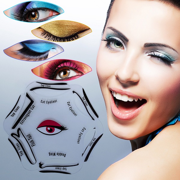 6 Pcs Professional Eyeliner Stencil Set - Perfect Winged Liner & Cat Eye Template - Easy Makeup Shaping Tool for Beginners