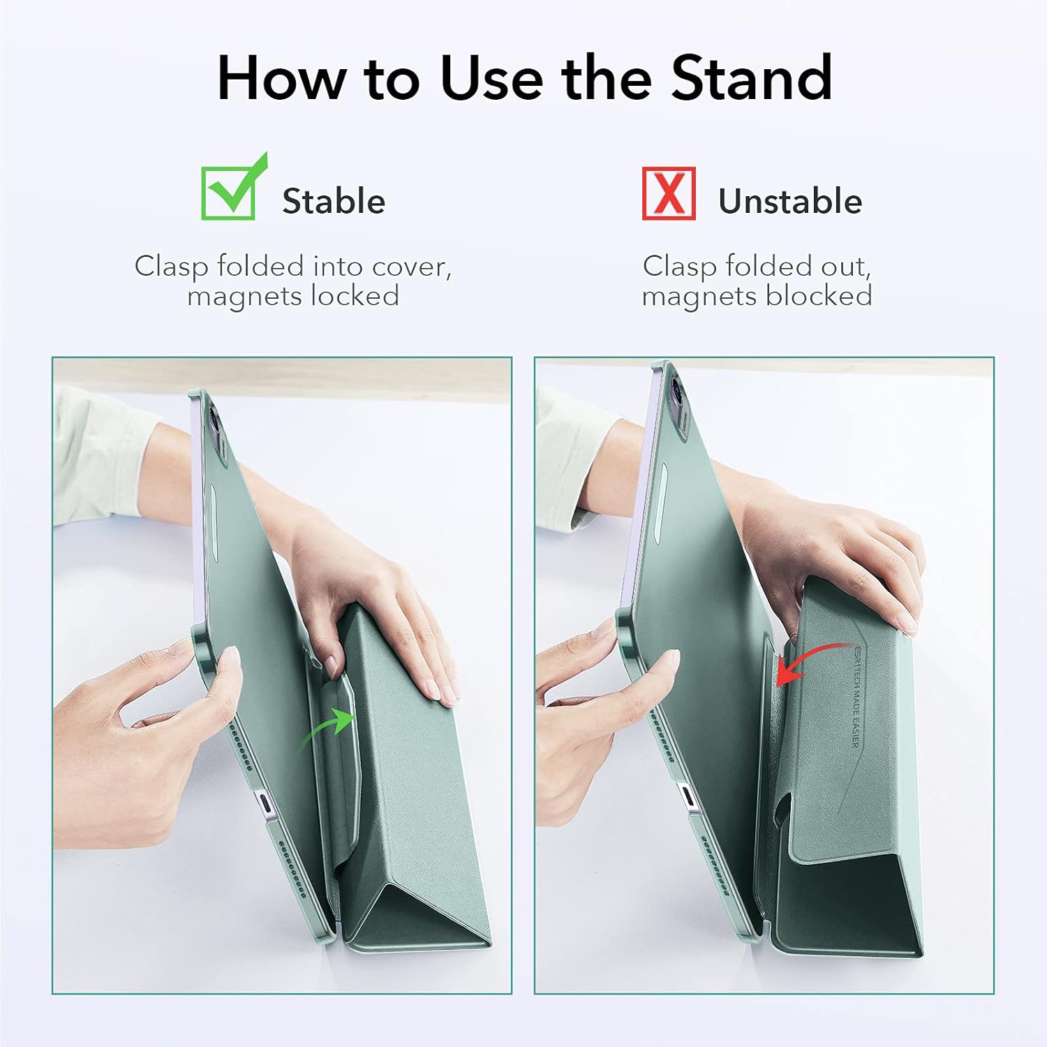 ESR iPad mini 6 (2021) Ascend Trifold Case Smart Case with Magnetic Clasp, Auto Sleep and Wake 13 7e41a1dd0649d8cbb56d61f573e16538