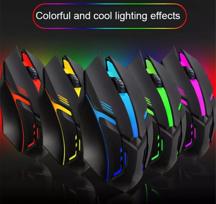 7 Colors LED Gaming Mouse - RGB BREATHING EFFECT - USB Wired Optical For PC / Laptop - Pro RGB 7 LED Sensor - Black - 7 Colours LED price in Pakistan