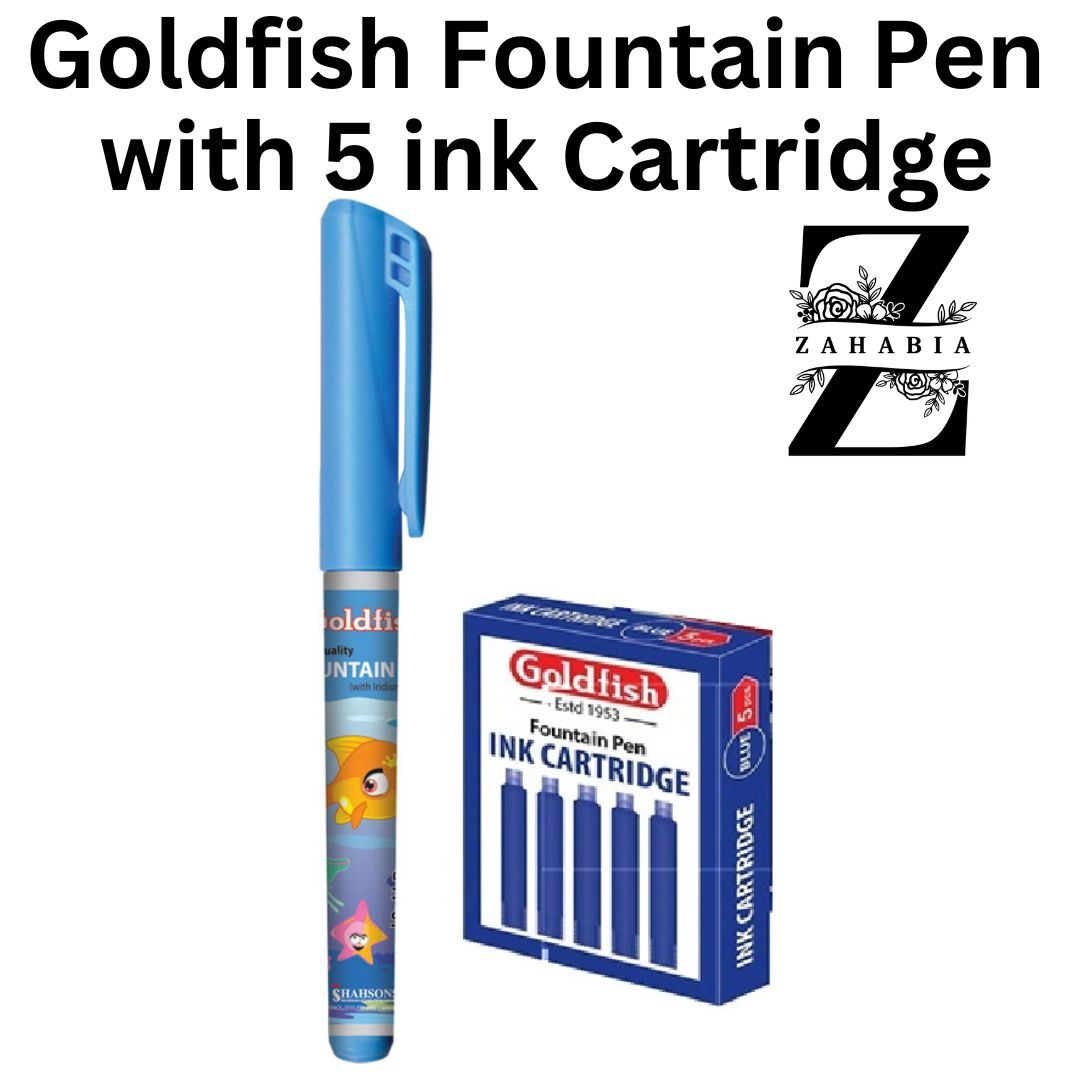 Goldfish Fountain Pen 1 Pen and 5 Ink Cartridge Refill - School ...