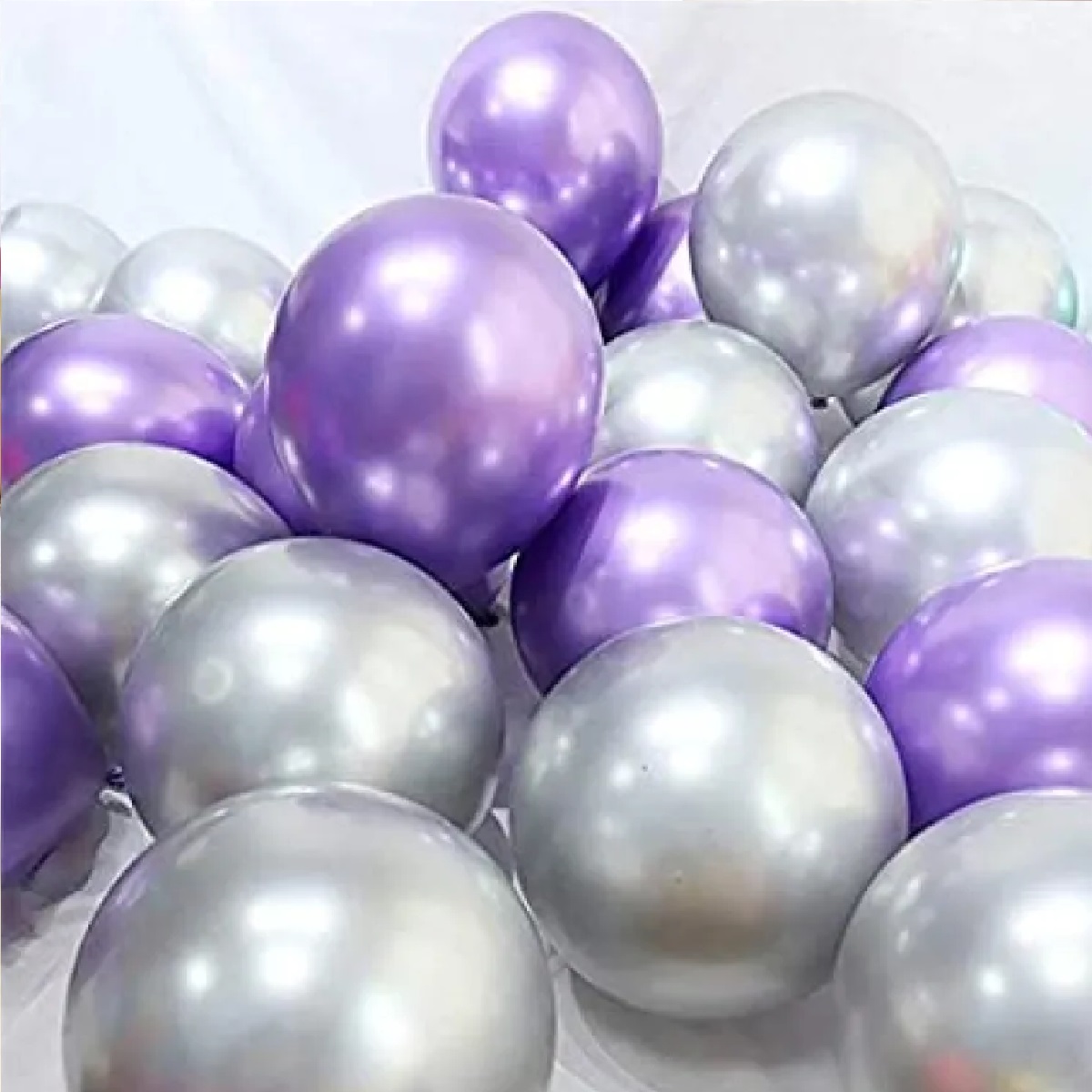 50 Pieces Chrome Balloons 12 Inch Metallic Birthday, Wedding