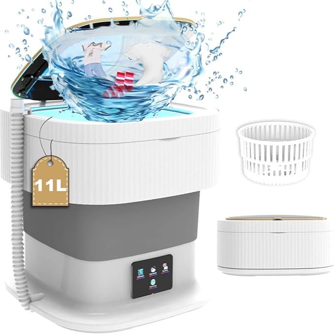 Portable Washing Machine - 11L Mini Washing Machine with Dryer - Premium Quality Foldable Washing Machine Mini - Mini Washing Machine for Kids Clothes - Small Washing Machine for Travel, Home & Baby A