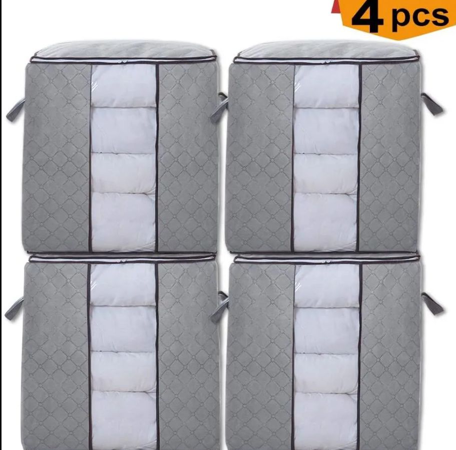 Foldable Storage Organizer Bag Transparent PVC Window Clothes Blanket Storage Bag Multiple Color