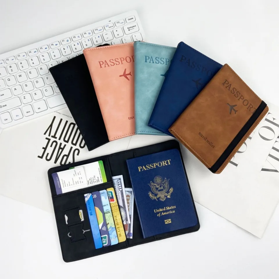 Multifunctional passport holder, wallet with multi-card passport holder, can hold siim card, ID card, essential outdoor fashion wallet, 1 pc.