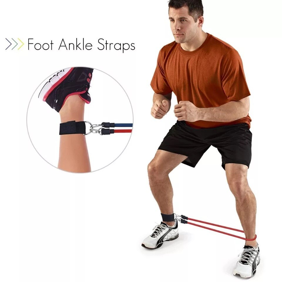 Power Resistance Band Set of 11 Piece 5 Tubes Door Hanger