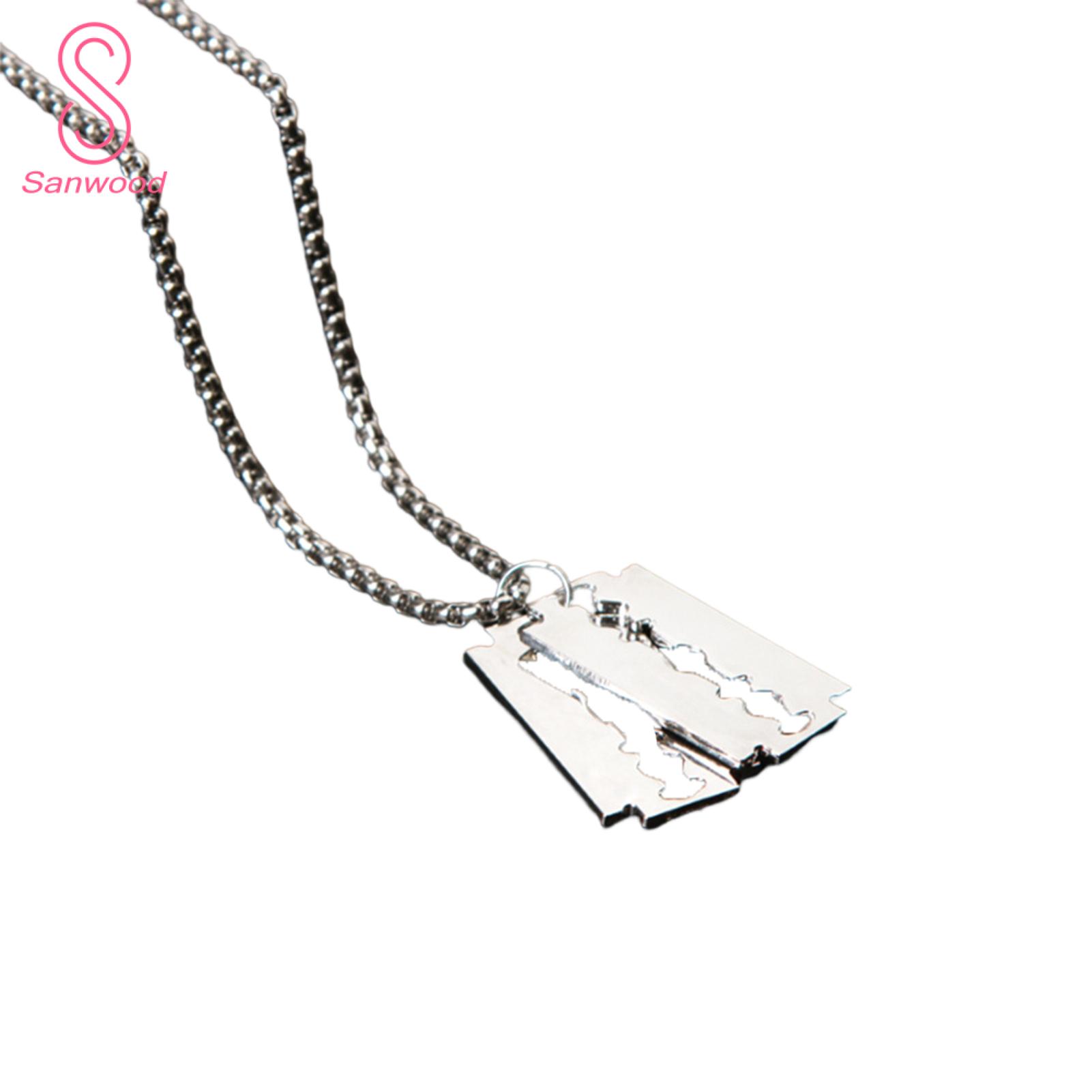 Clavicle Chain Blade Pendant Men Razor Blades Pendant Necklace | Daraz.pk