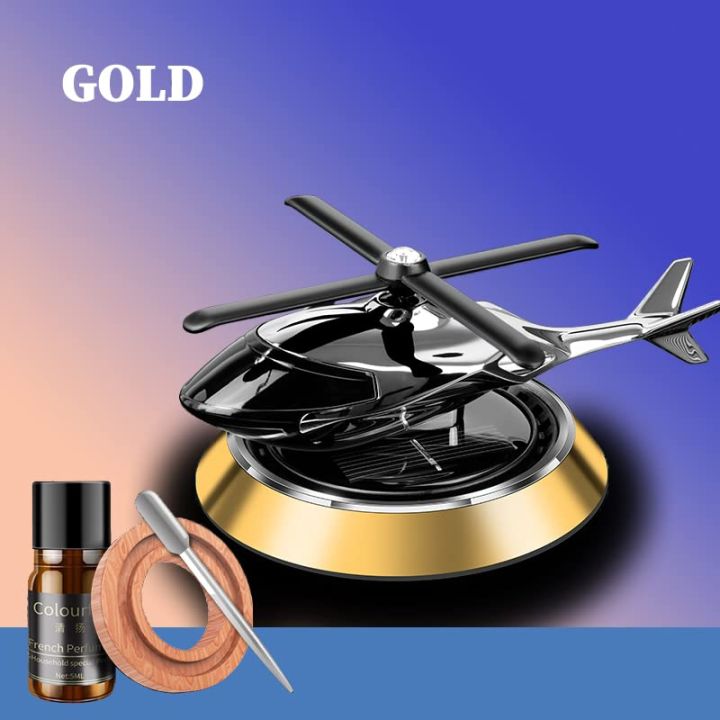 Solar Powered Car Dashboard Helicopter Air Freshener Perfume