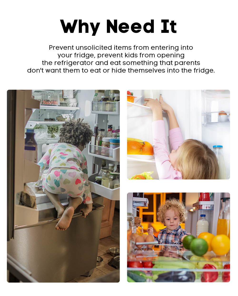 Kiddie Guard Baby Safety Transparent Multipurpose Refrigerator Freezer Latch Lock French Fridge Door Lock Freezer Lock Invisible Cupboard Lock - 1Pcs