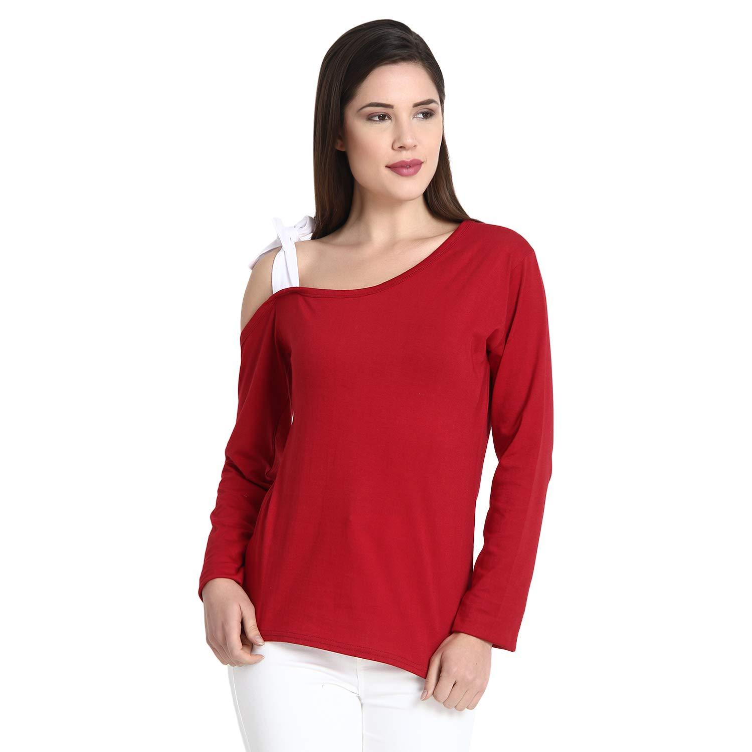 Designer Cotton One Shoulder Cut Casual 