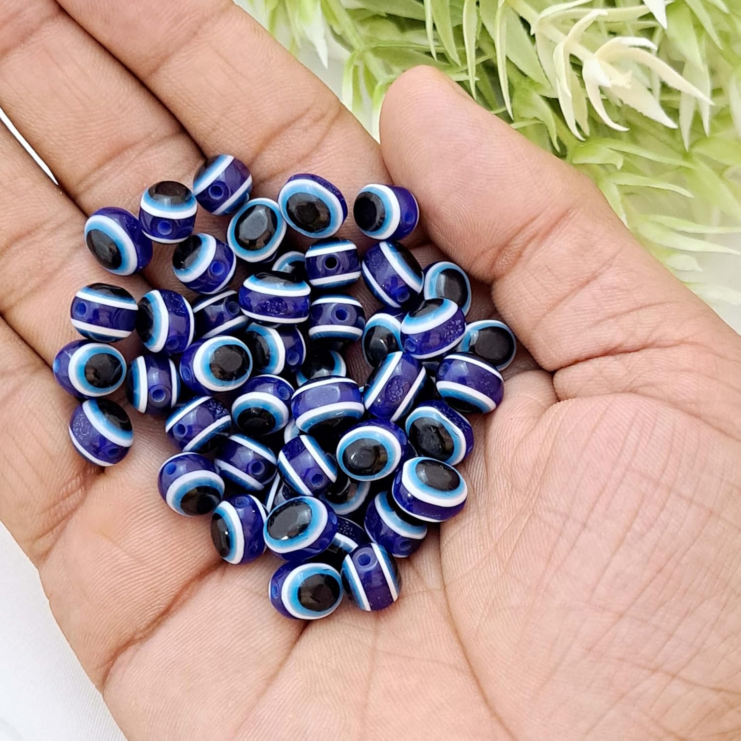 10Pcs/lot 8mm Oval Shape Evil Eye Beads Resin Beads for Accessories DIY Handmade Jewelry Making Bracelet Necklace