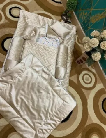 Baby Bister Set – Newborn Crib Bedding with Pillow, Blanket & Bumper | Soft Cotton Baby Bed Set for Boys & Girls