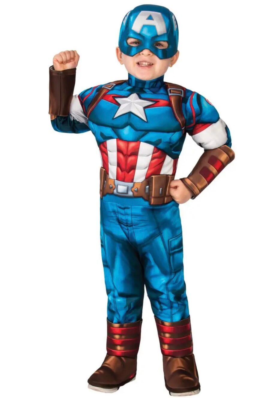 CAPTAIN AMERICA 3D MUSCLE COSTUME FOR KIDS WITH  MASK 4 to 10 years