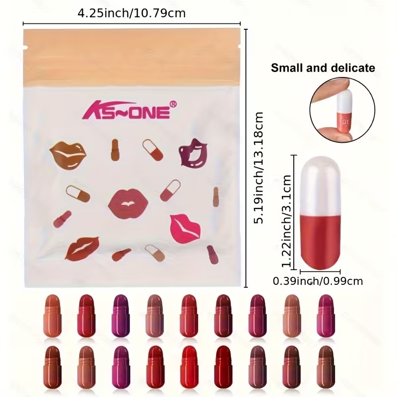 ORIGINAL IMPORTED LMG BROTHS 9/12/18 Color Capsule Lipstick Set – Silky Smooth Matte Finish Mini Lipstick Pods (Travel Size & Portable)