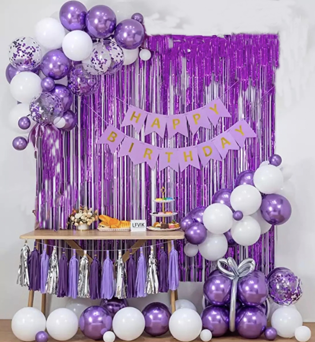 Happy Birthday Decoration Set Theme Including 30 Balloons ( 10 Blue 10 White 10 Silver) 4