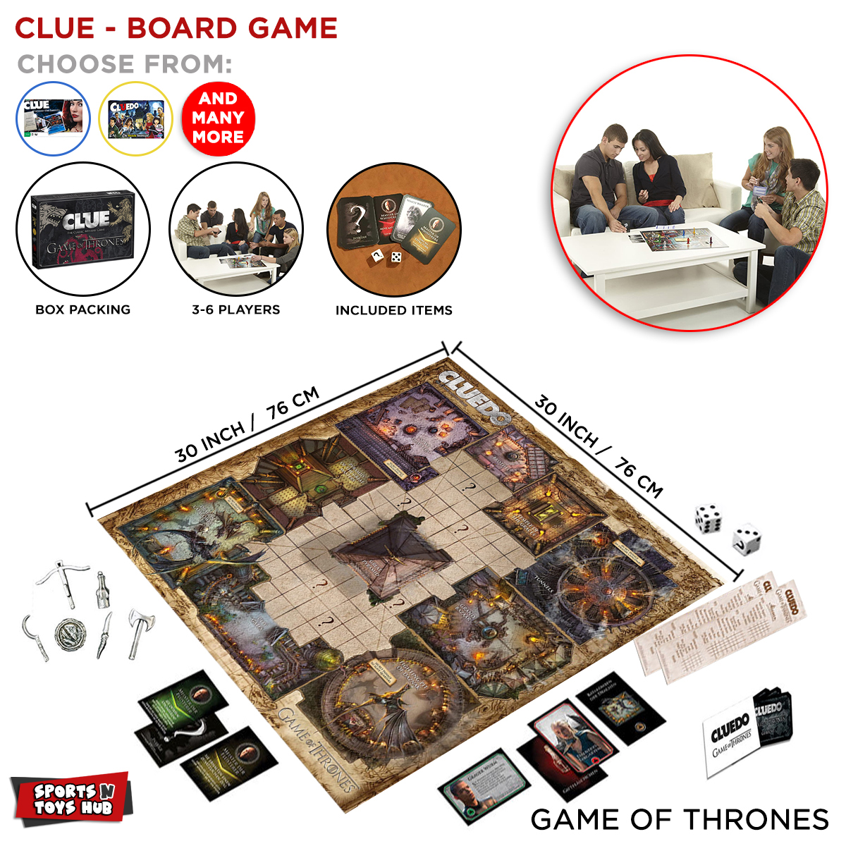 Cluedo Game Collection Edition Mystery Board Classic Mystery Strategy & War  Game Educational Toy Set For