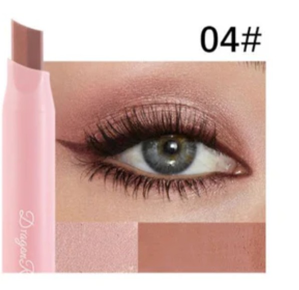 Eyeshadow Stick 2 In 1 Double Color Gradient Velvet Shadow Stick Eye Makeup Waterproof Lasting Shimmer Metallic Eyeshadow Makeup