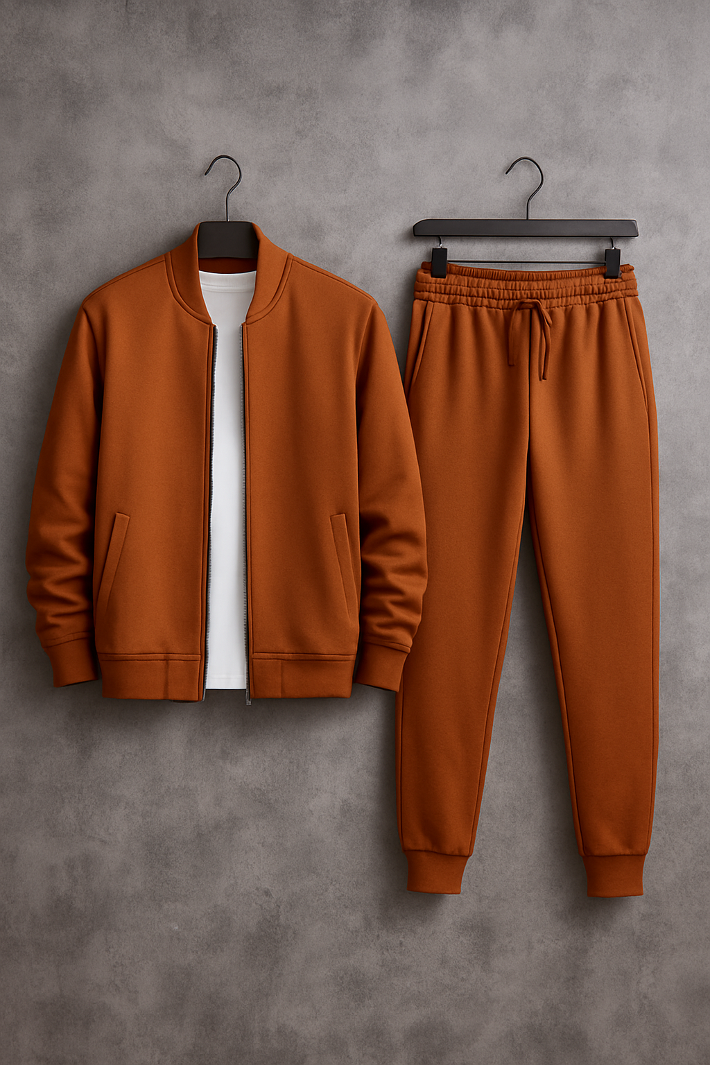 Manfinity Men's Zippered Warm Lined Sweatshirt and Trouser Two Pieces Set