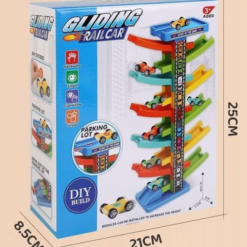 DIY Gliding Rail Car Toy for Kids Electric Track Racing Car Set | Sliding Rail Car Game | Educational DIY Assembly Toy | STEM Learning Toy for Boys & Girls | Battery Operated Track Car | Fun Interactive Kids Gift Toy