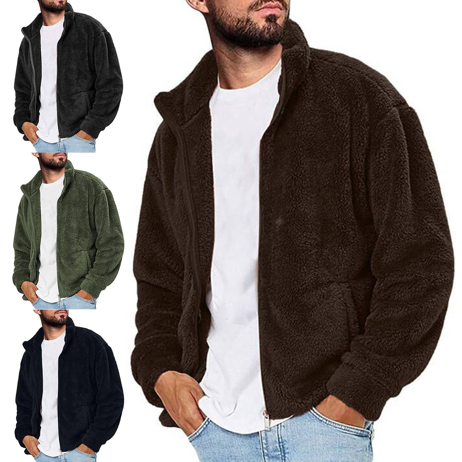 Mens fluffy fleece on sale pullover