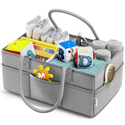 Baby Diaper Organizer Caddy Felt Chang Nappy Kids Storage Carrier Bag Grey