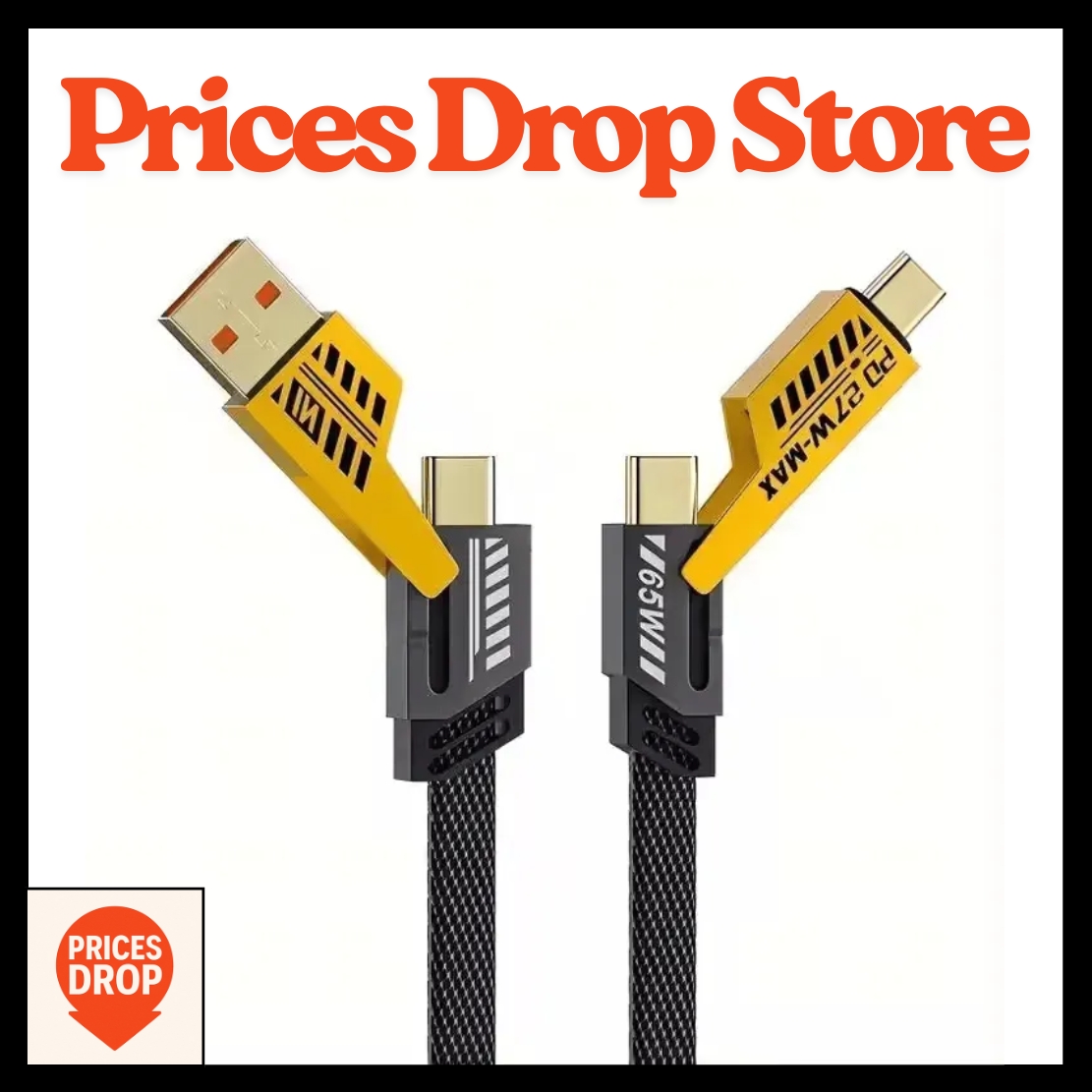 🔌 3 in 1 Charging Cable 0.1 | Black Blue Red Orange + 4 in 1 Black Charging Cable | Multi Connector USB Cable | Type-C & Android Devices | Durable Charging Wire | Fast Charging Cable