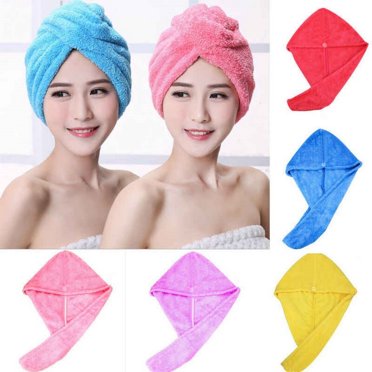 Best Quality Twist Dry Shower Microfiber Hair Wrap Towel Drying Spa Bath Head Hat Cap Women price in Pakistan