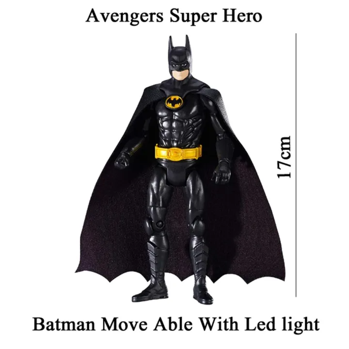 Avengers Action Figures With Led Light Toys For Kids and Boys Move able Bat Man Batman