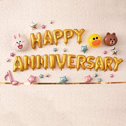 Amazing Happy Anniversary 16pcs Foil Balloons 16pcs Golden Buy Online At Best Prices In Pakistan Daraz Pk