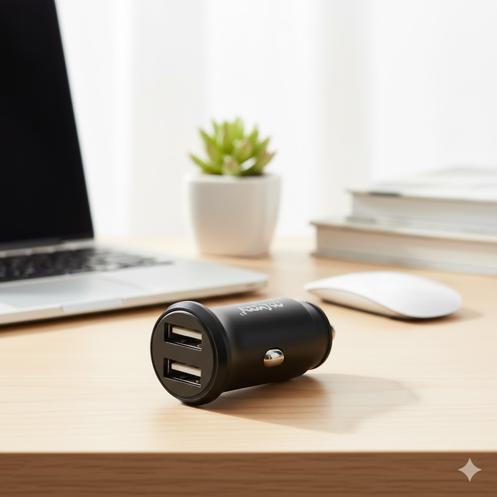 Car Charger 2 USB Ports Fast Mobile Charging Adapter Black price in Pakistan