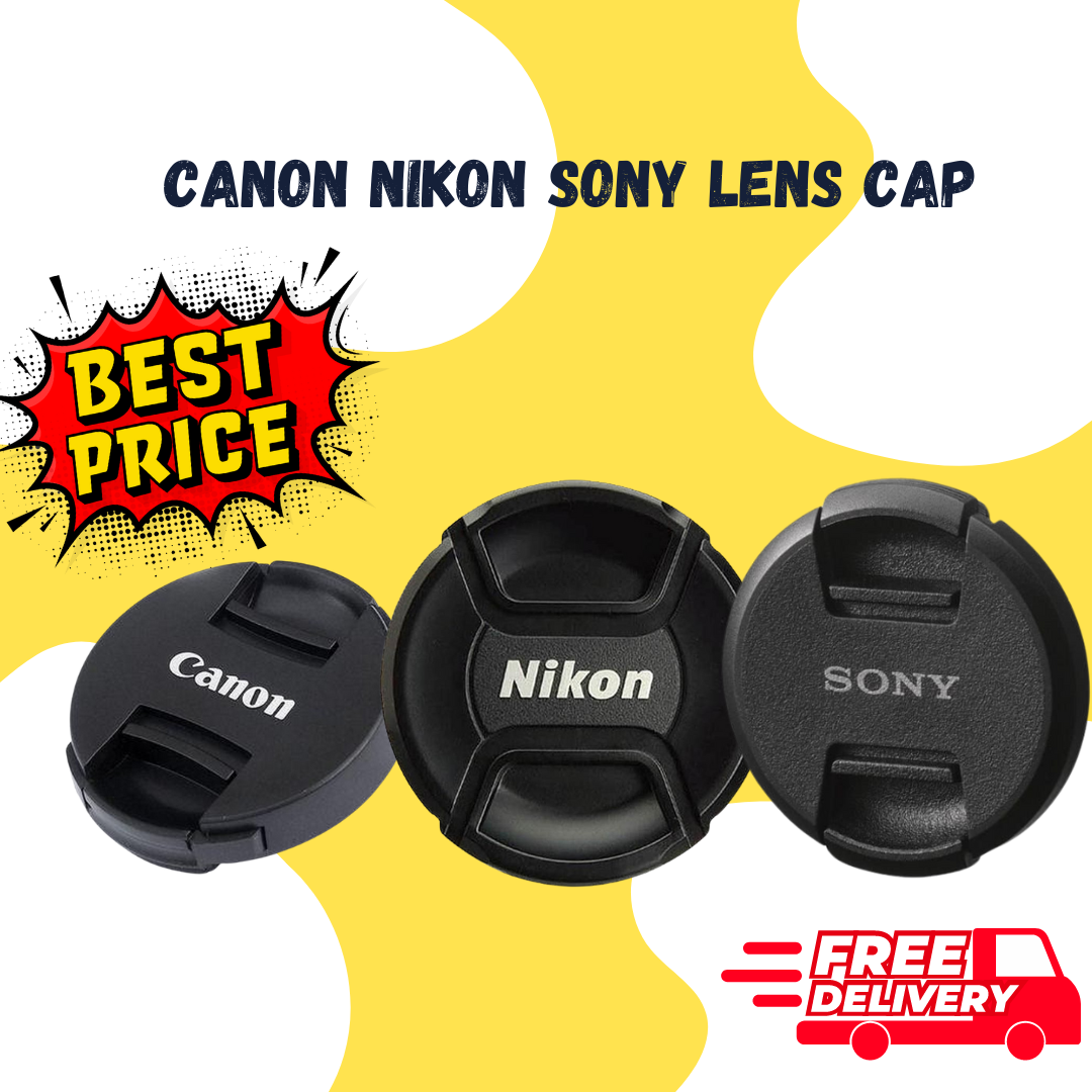 Lens Cap for Canon, Nikon, Sony - Front Lens Cap 40.5mm, 49mm, 52mm, 55mm, 58mm, 62mm, 67mm, 77mm, 82mm