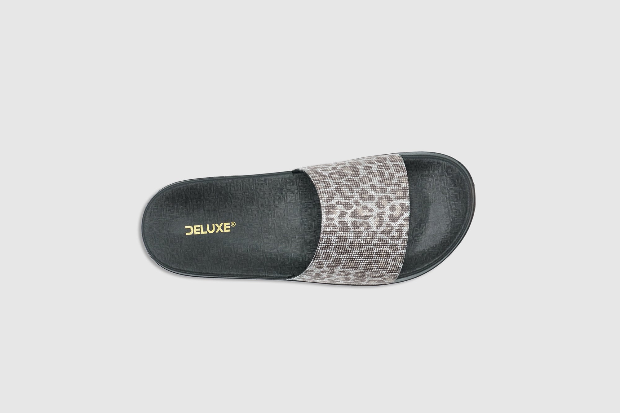 Deluxe Footwear open black Spotted Grace Slides For Women Slides - SS26