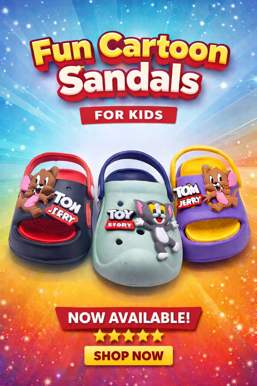 Kids Cute Design EVA Sandals | Soft & Lightweight Summer Clogs for Toddlers (6 Months – 2.5 Years)