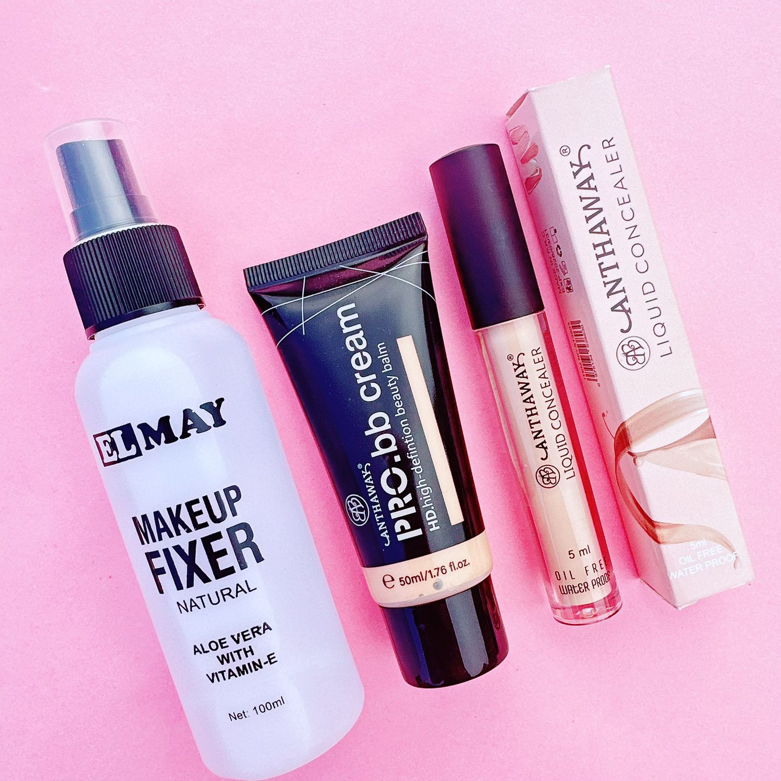 ELMAY 3Pcs Makeup Deals - ELMAY Makeup Fixer + AnthaWay  Foundation Tube + AnthaWay Concealer
