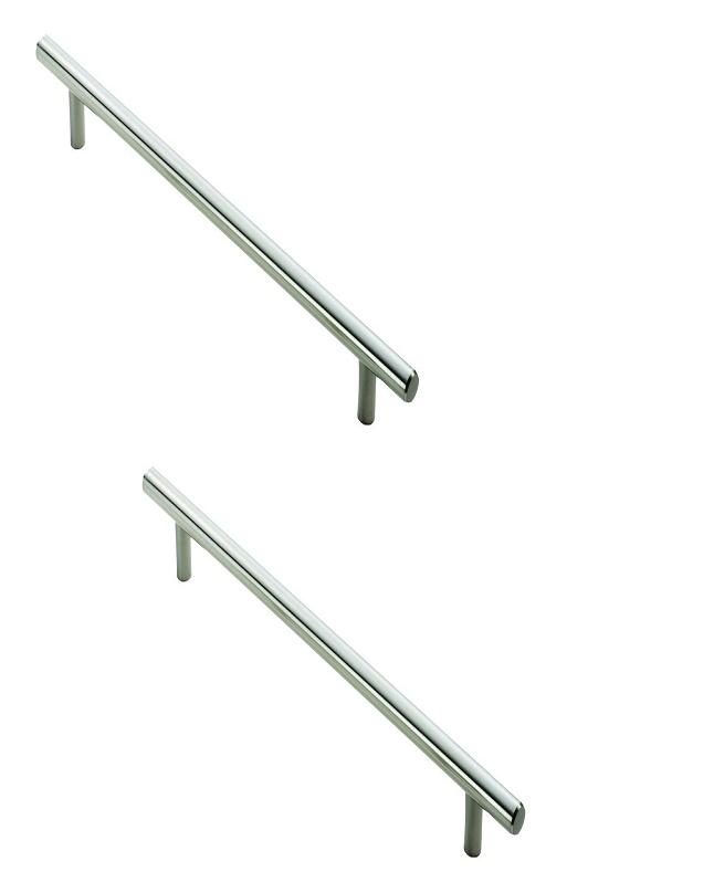 Pack of 2 Stainless Steel Effect T Bar Handles (Pull Type Slim Rod Handles
