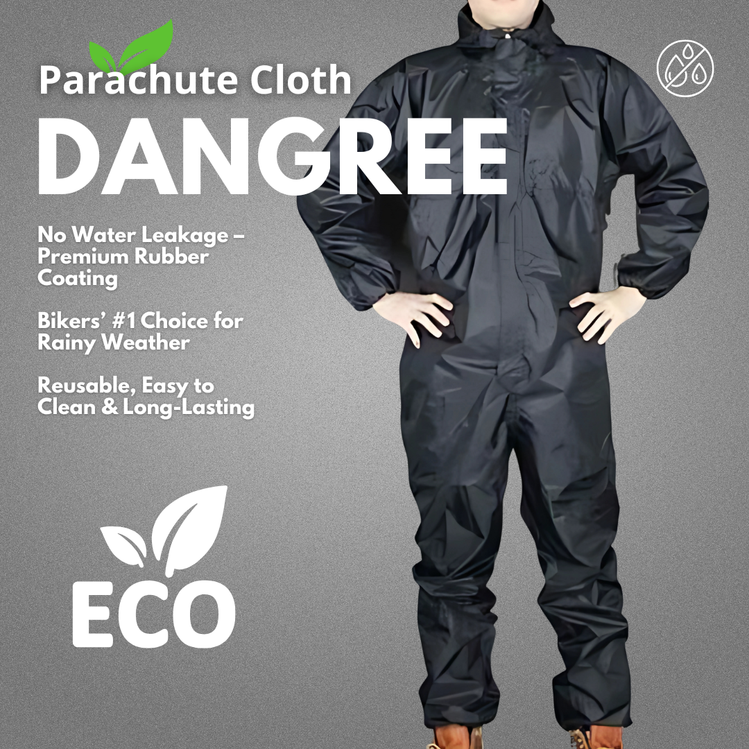 Waterproof Raincoat for Men & Women | Bike Riding Parachute Cloth Rain Suit 2-Piece Shirt Trouser, Long Rain Coat & Conjoined One Piece Jumpsuit 100% Water Dust Wind Resistant Hooded Rainsuit Free Size for Motorbike Outdoor Work Travel – Add to Cart
