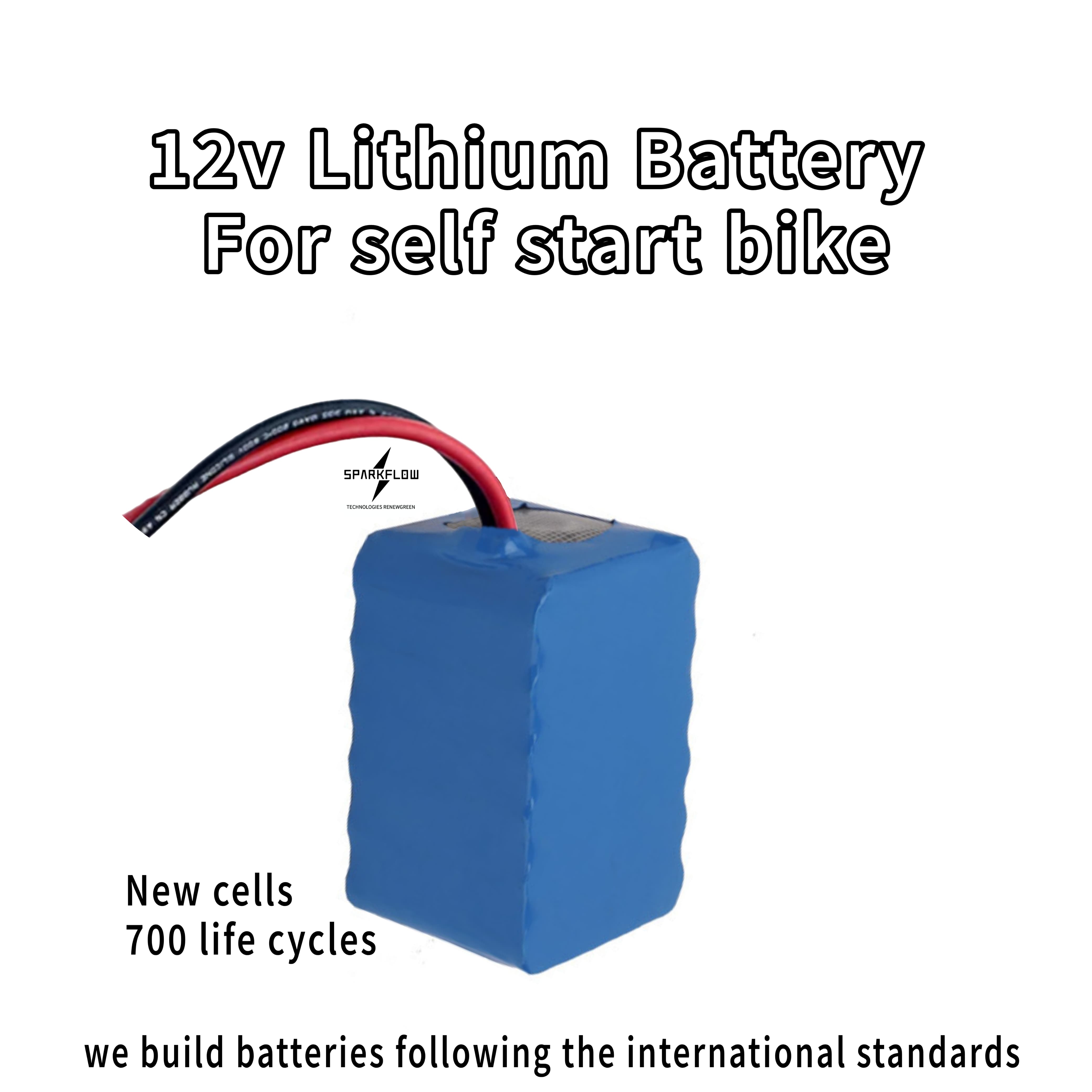 Self start bike battery 12V lithium battery for bike Battery for