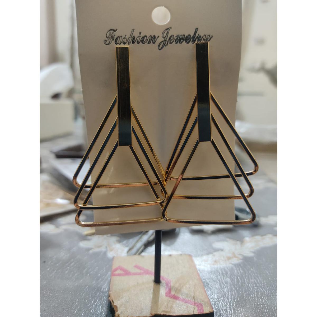 Golden Triangle Earrings For Girls | New Girls Fashion Earrings | AT TRADERS